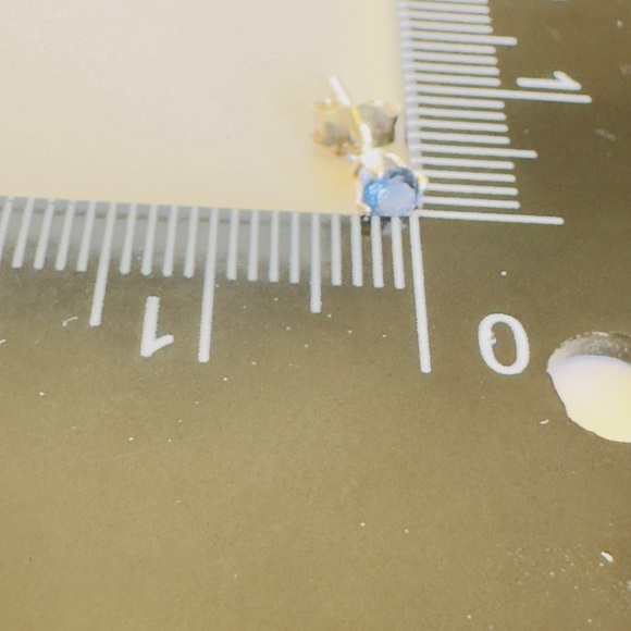 Brand New 2mm Blue Round CZ 925 Sterling Silver Earrings - Picture 5 of 5